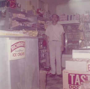 This is a photo of my father in the 1958 store addition.
