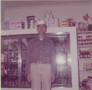  This is another photo of my dad in the store wearing his son-in-law’s sailor hat.