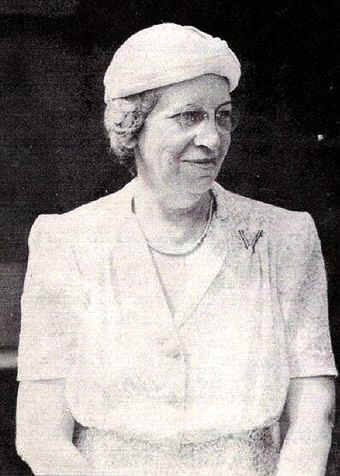 Mrs. W. W. MacFarlane, chairman of the May Market; Photo from The Delaware County Advocate - June 1942