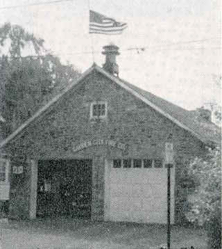 Garden City Original Fire House in 1952 with 2nd engine door; Photo courtesy of William H. Crystle, 3rd
