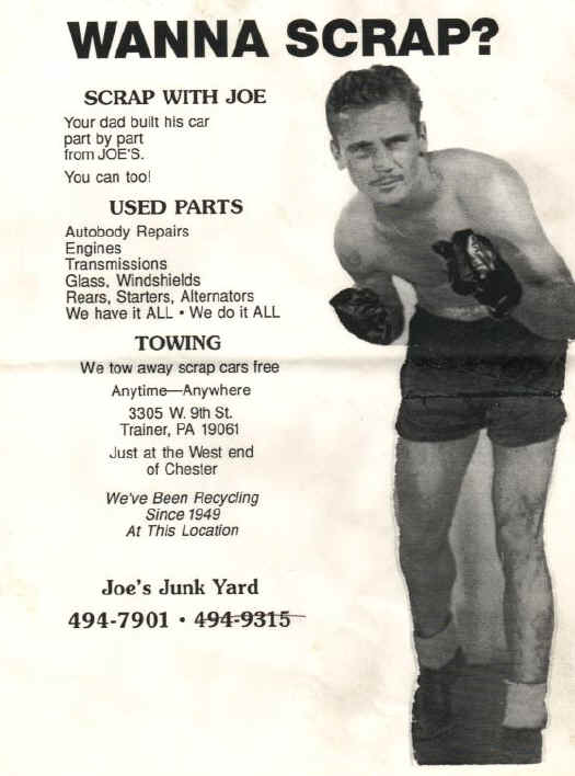 Joe's Junkyard Ad; Courtesy of Paul Crowther