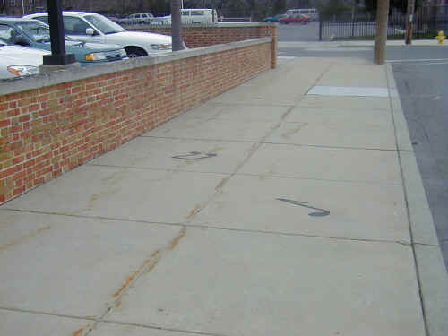 Sidewalk Slabs with Musical Notes; Photo courtesy of "Joker" Jack Chambers, April 2001