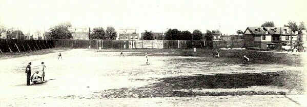 For several decades this baseball park occupied the land north of the B&O station in Chester, at 12th & Upland Streets; Photo from The Delaware County Advocate, April 1942