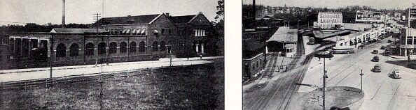 When the stone trolley terminal was built at 69th Street it was still surrounded by fields, with sheep and cows grazing nearby. (Right) The same sight as it is today - not a cow in sight - Photo from The Delaware County Adovcate, April 1942