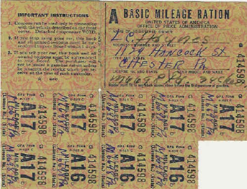 Gas Ration Stamps